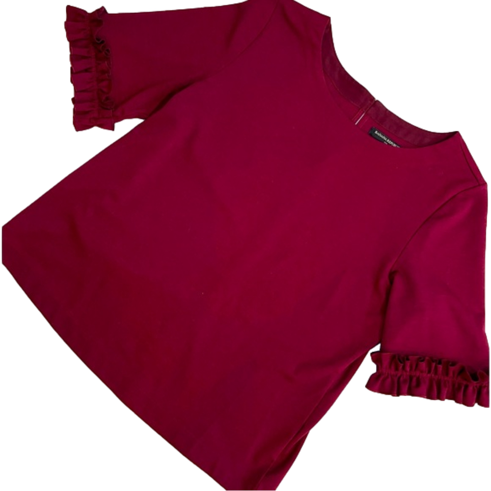 Banana Republic Cranberry Ruffle Sleeve Ponte Top, size L